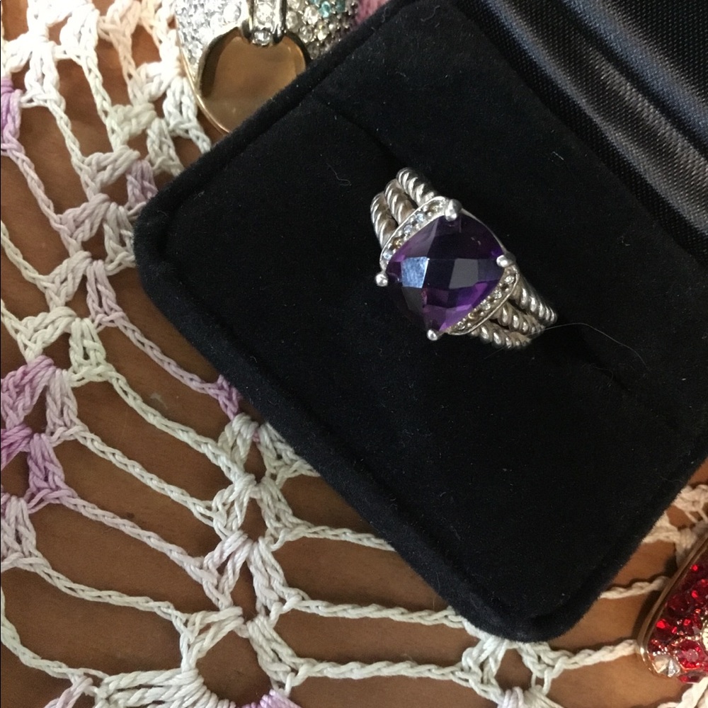 *SOLD* DY Amethyst & Diamond Ring